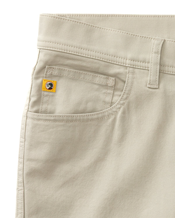 Slim Fit Pinpoint Canvas Five-Pocket - Stone