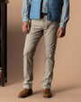 Slim Fit Pinpoint Canvas Five-Pocket - Khaki
