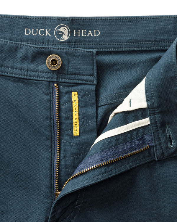 Slim Fit Pinpoint Canvas Five-Pocket - Midnight Navy
