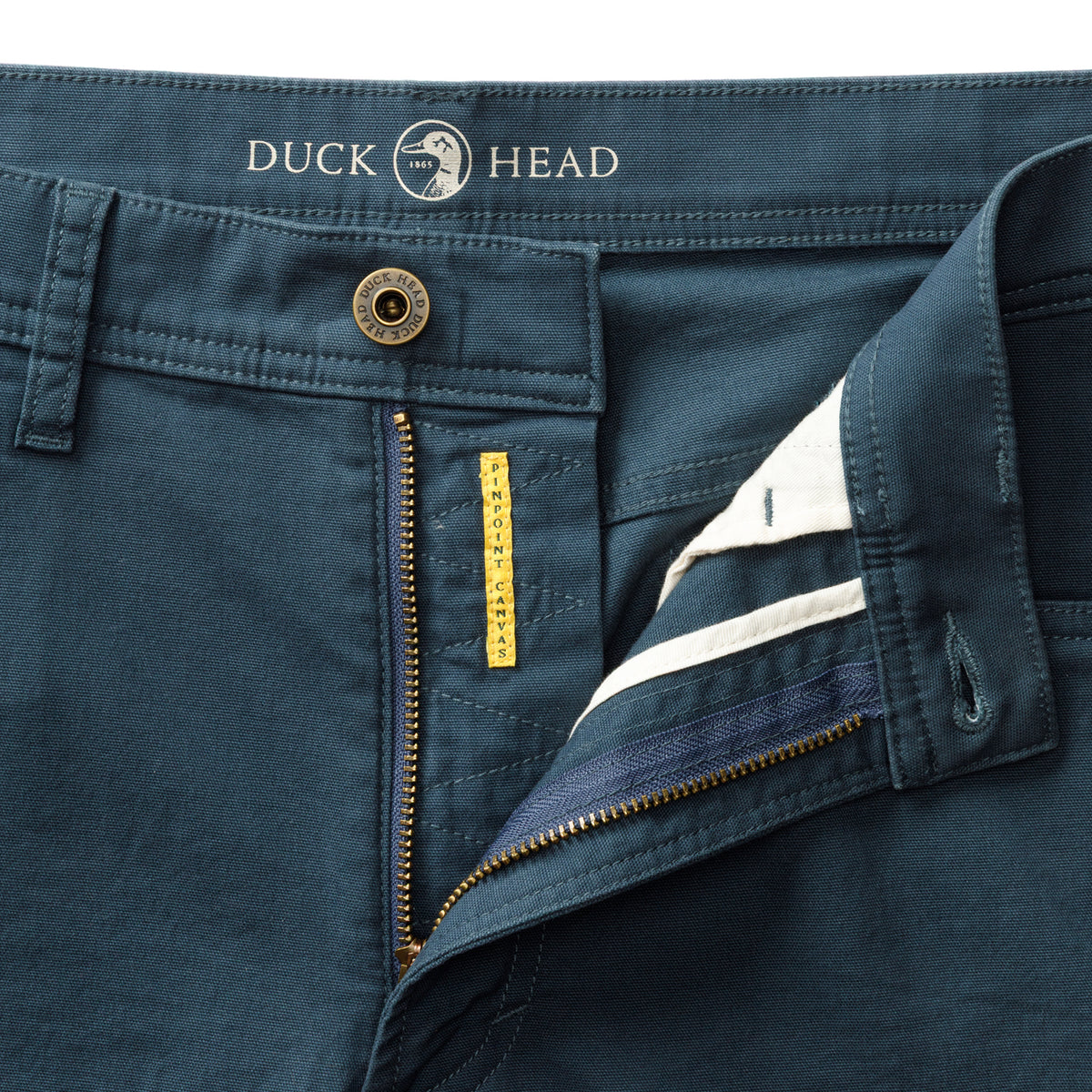 Slim Fit Pinpoint Canvas Five-Pocket - Midnight Navy