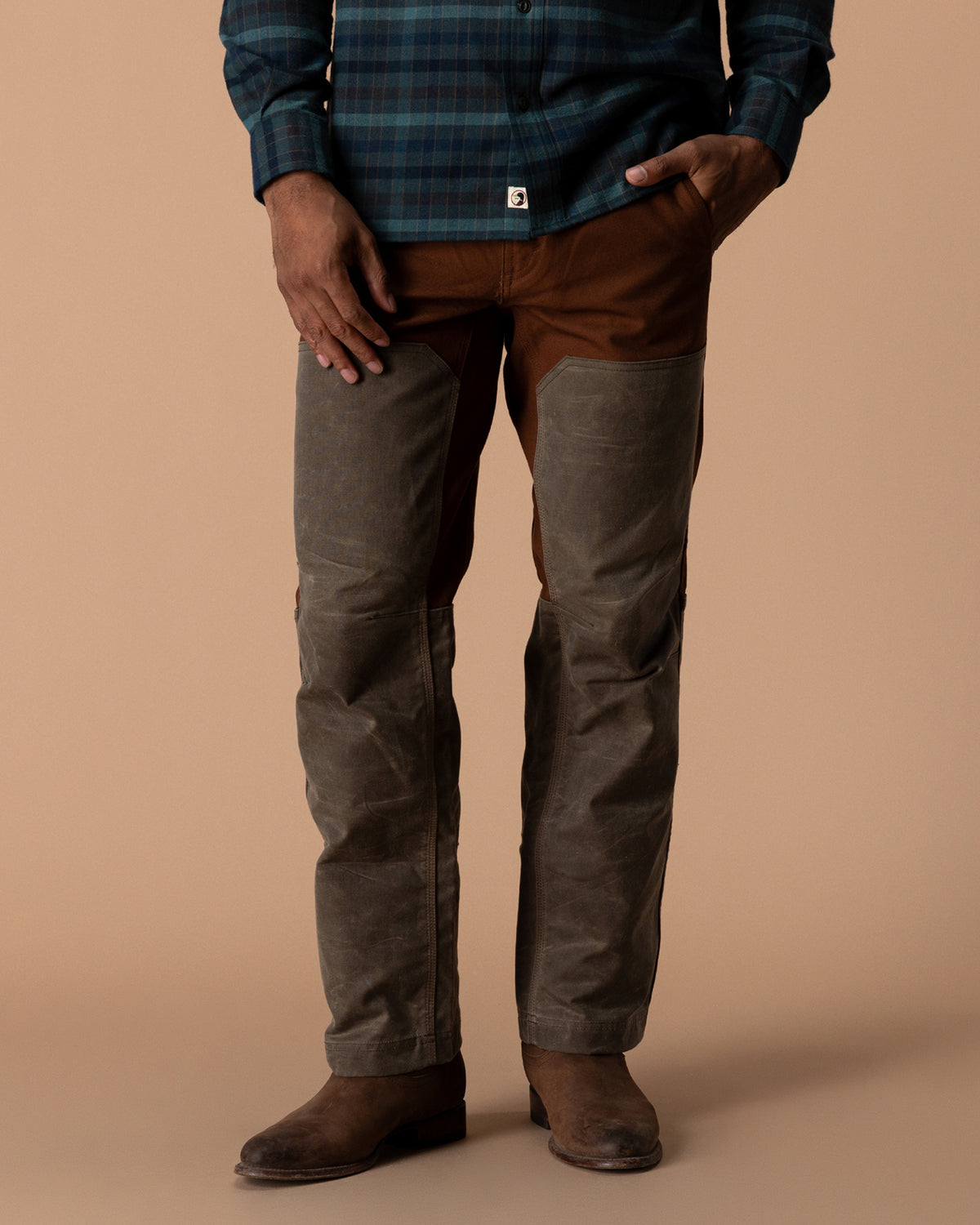 Waxed Duck Canvas Briar Pant - Nutmeg Brown