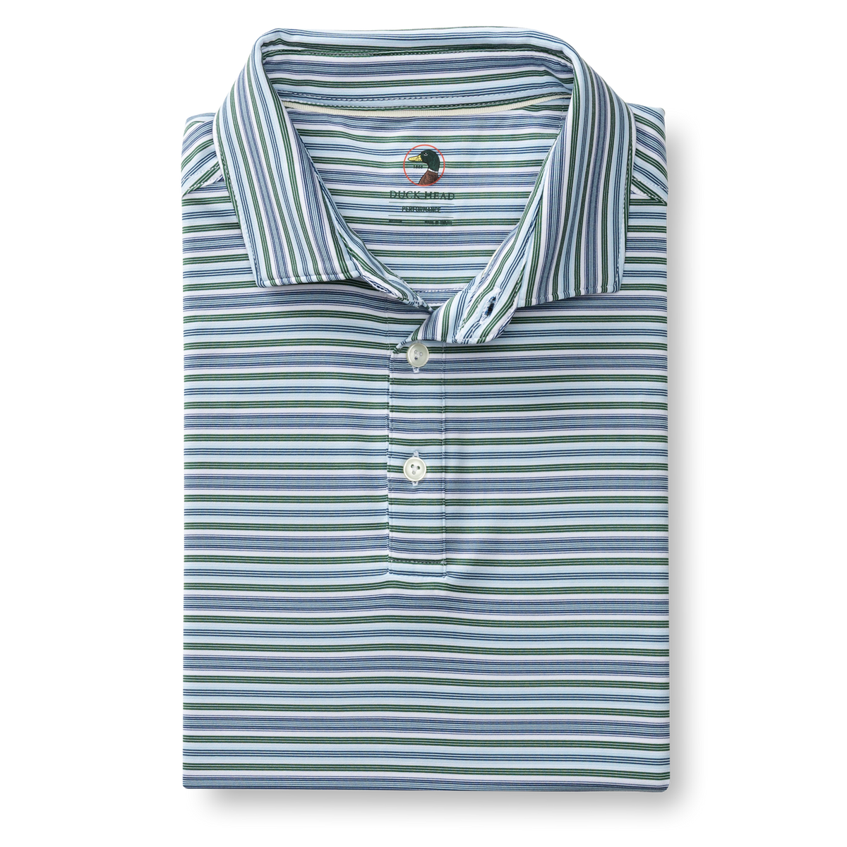 Long Drive Performance Polo - Caro Stripe - Hunter Green