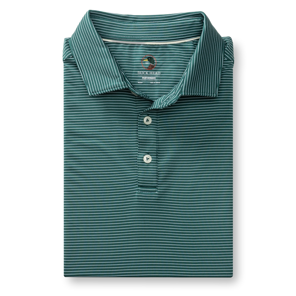 Long Drive Performance Polo - Whit Stripe - Midnight Teal