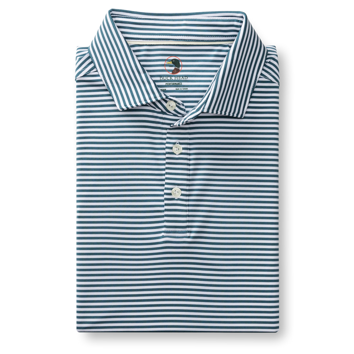 Long Drive Performance Polo - Kirk Stripe - Stormy Teal