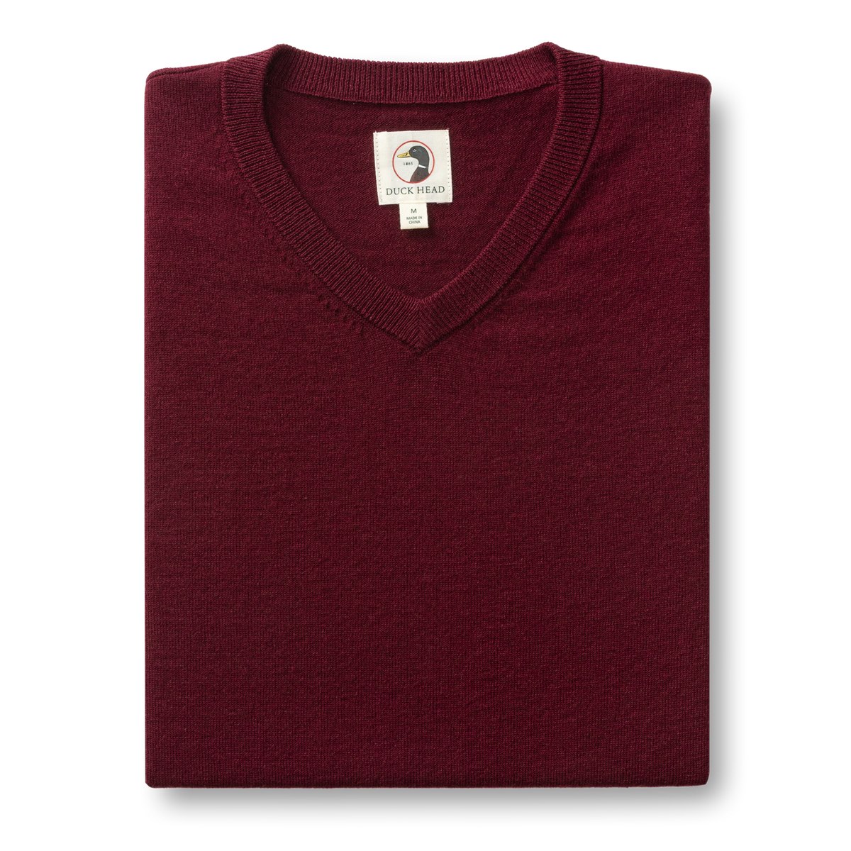 Buckley Merino V-Neck Sweater - Burgundy Heather