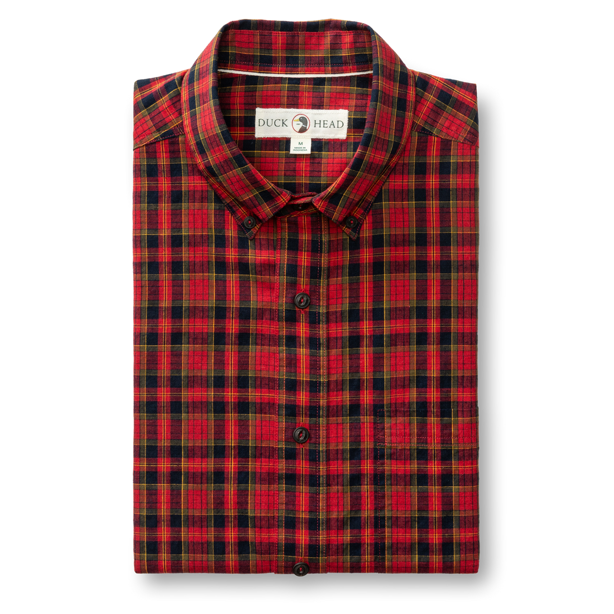 Cotton Slub Sport Shirt - Yates Plaid - Pomegranate