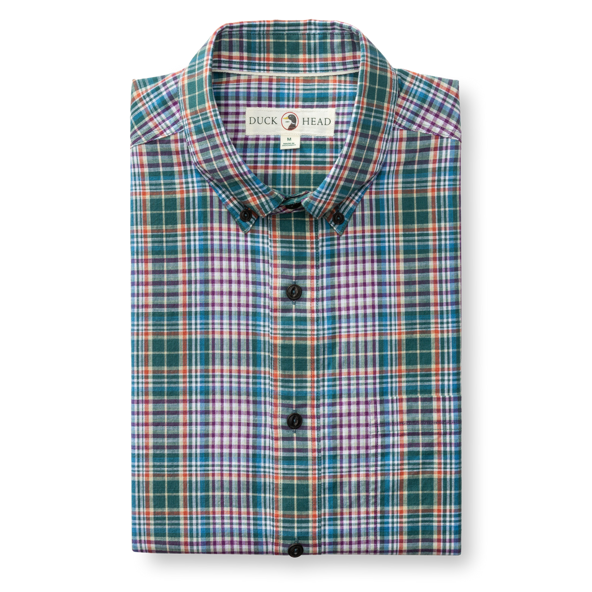 Cotton Slub Sport Shirt - Colson Plaid - Midnight Teal