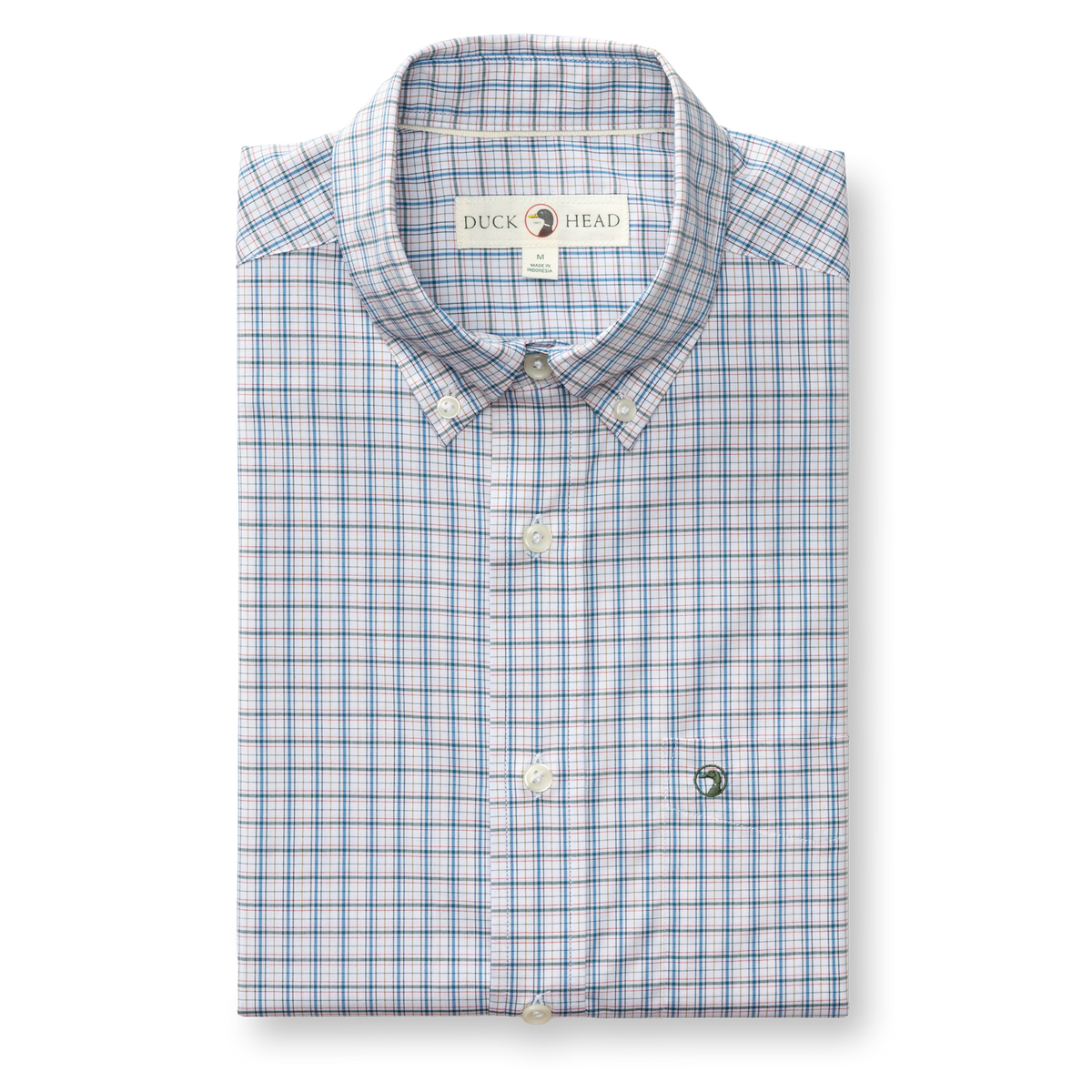 Performance Poplin Sport Shirt - Edison Plaid - Midnight Teal
