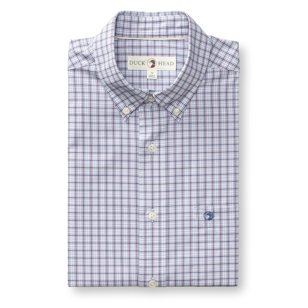 Performance Poplin Sport Shirt - Edison Plaid - Navy Peony