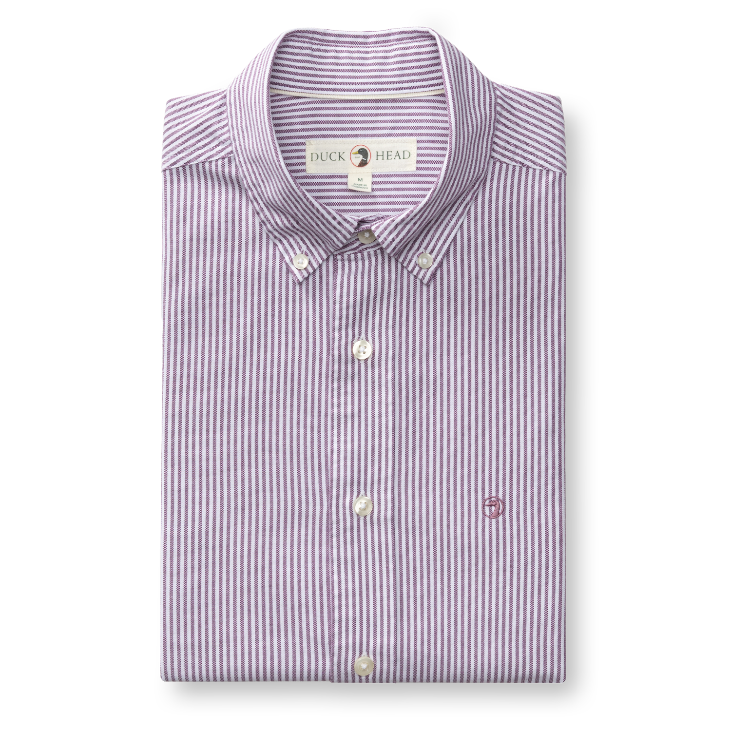 Cotton Oxford Sport Shirt - Collins Stripe - Aubergine