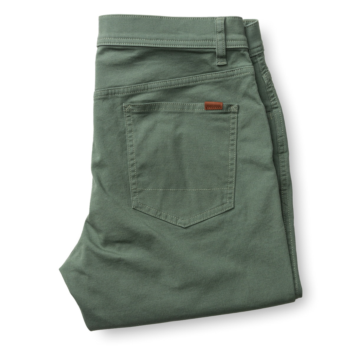 Classic Fit Pinpoint Canvas Five-Pocket - Duck Green