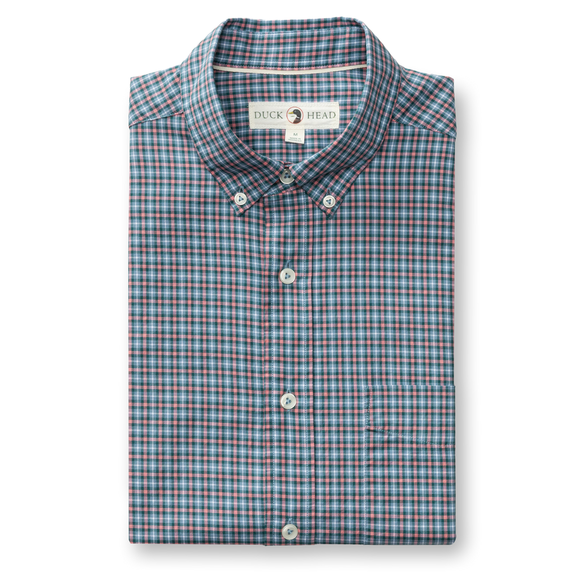 Cotton Twill Plaid Shirt - Lang Plaid - Weathered Rose