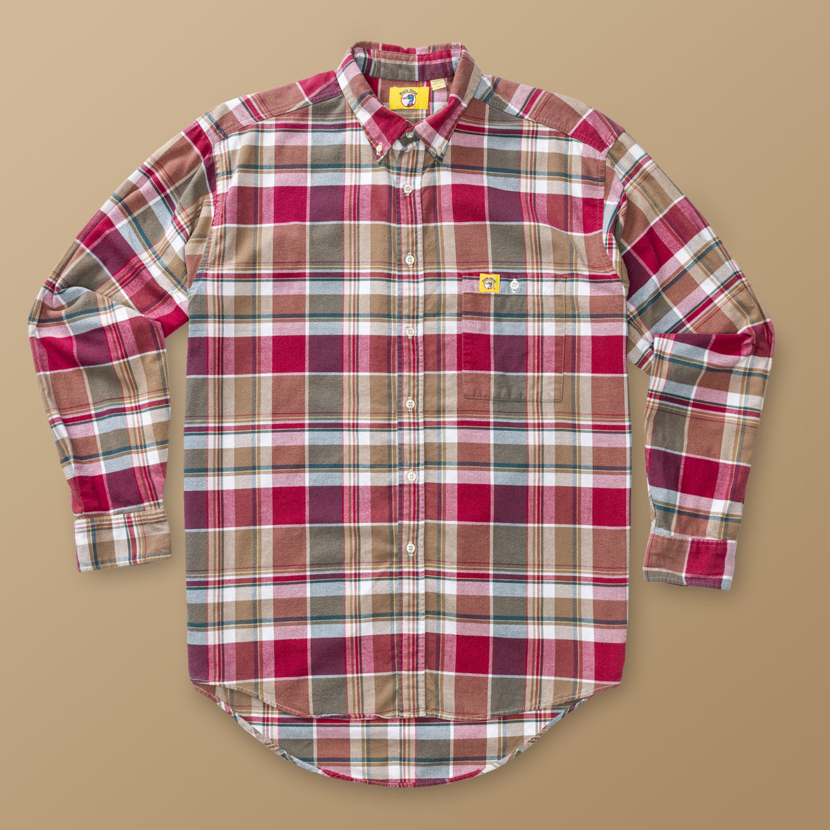 Plaid Brushed Cotton Sport Shirt L - Duck Head Vintage