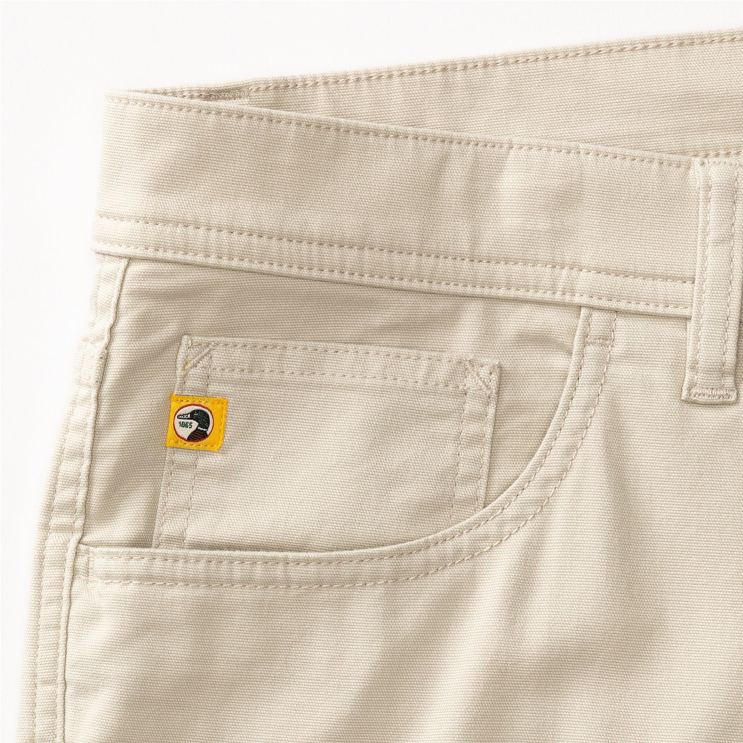 Classic Fit Pinpoint Canvas Five-Pocket - Stone