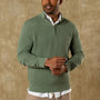 Colton Pique 1/4 Zip Sweater - Oil Green Heather