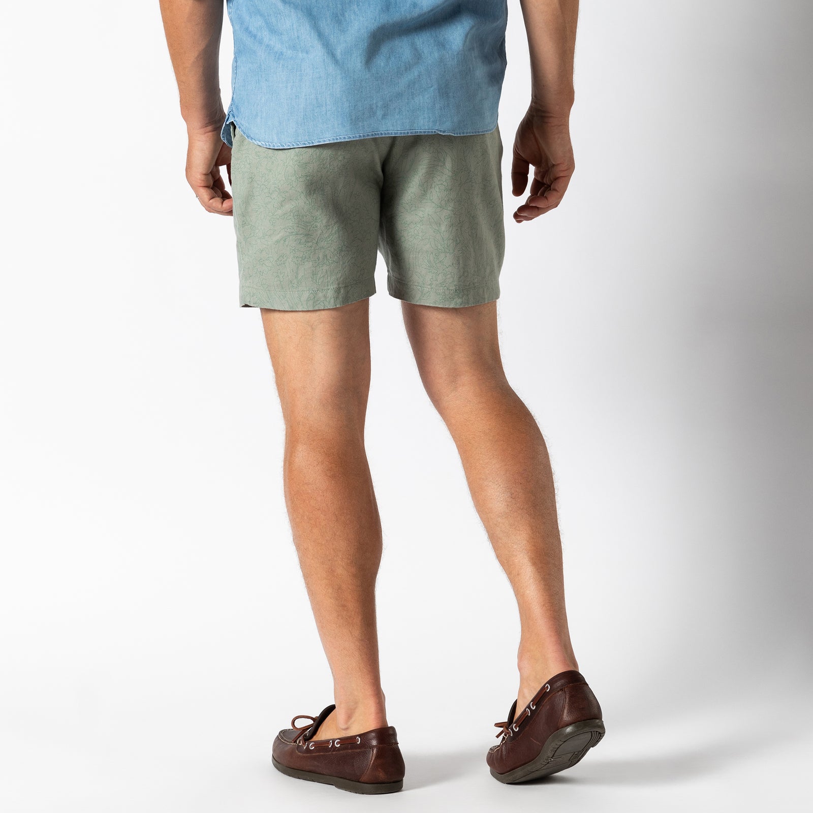 7" Linen Gold School Chino Short - Shadow Green