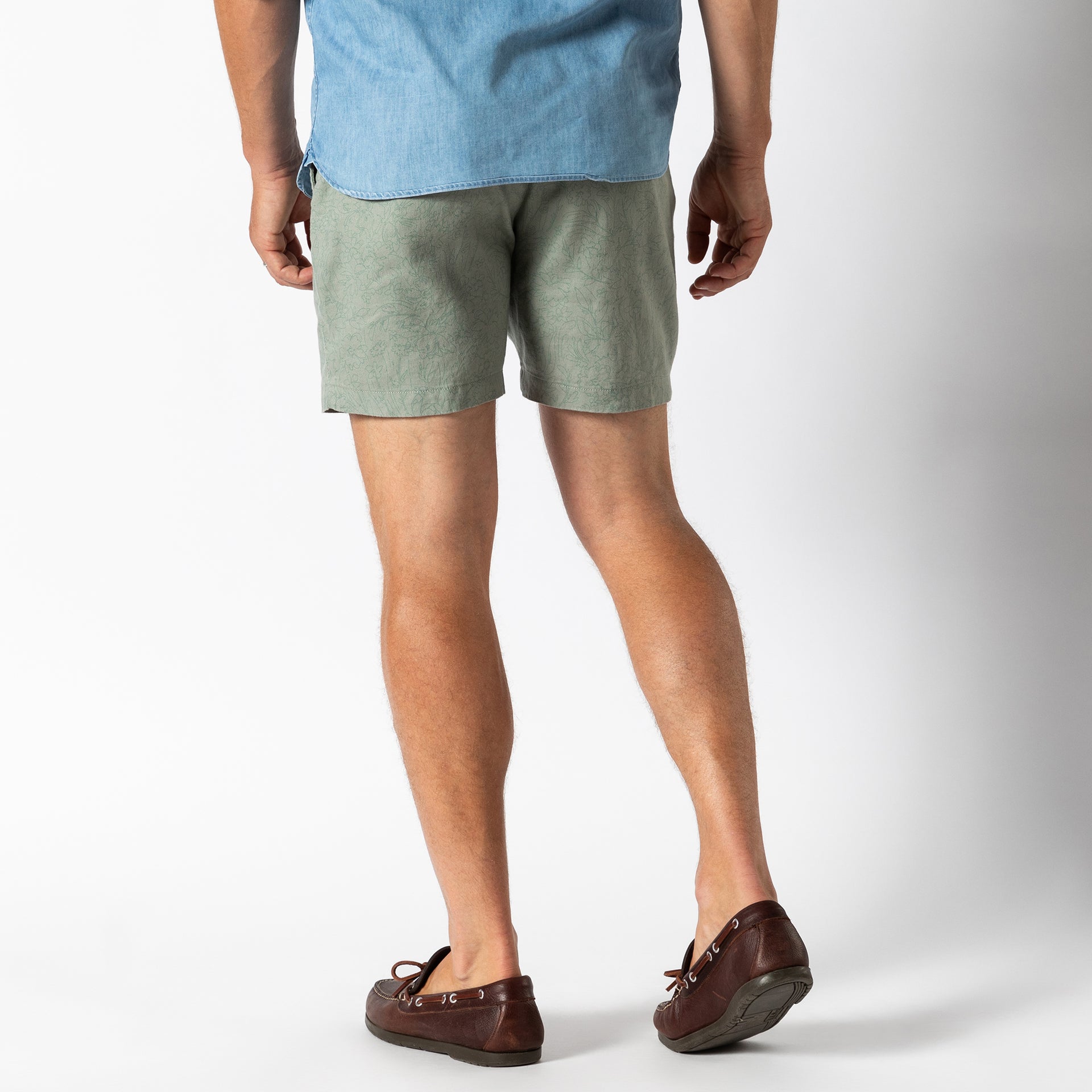7" Linen Gold School Chino Short - Shadow Green