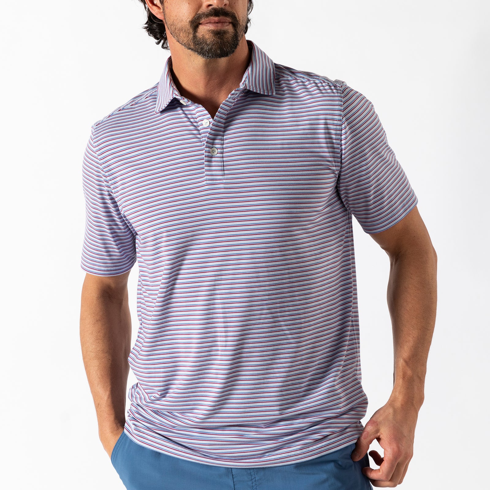 Summerford Performance Jersey Polo - Wharf Stripe