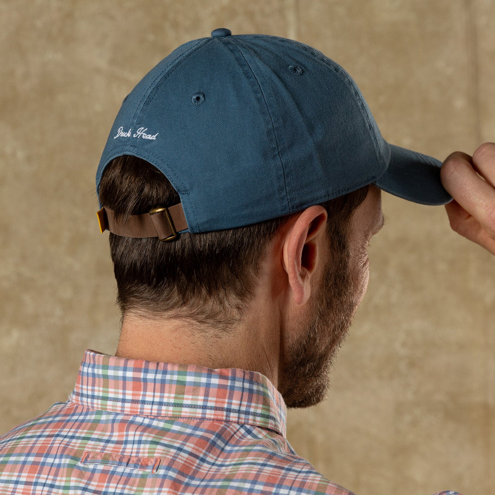 Embroidered Mallard Cotton Twill Hat - Blue Horizon