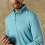 Summerford Striped Performance 1/4 Zip Pullover - Lake Blue Heather