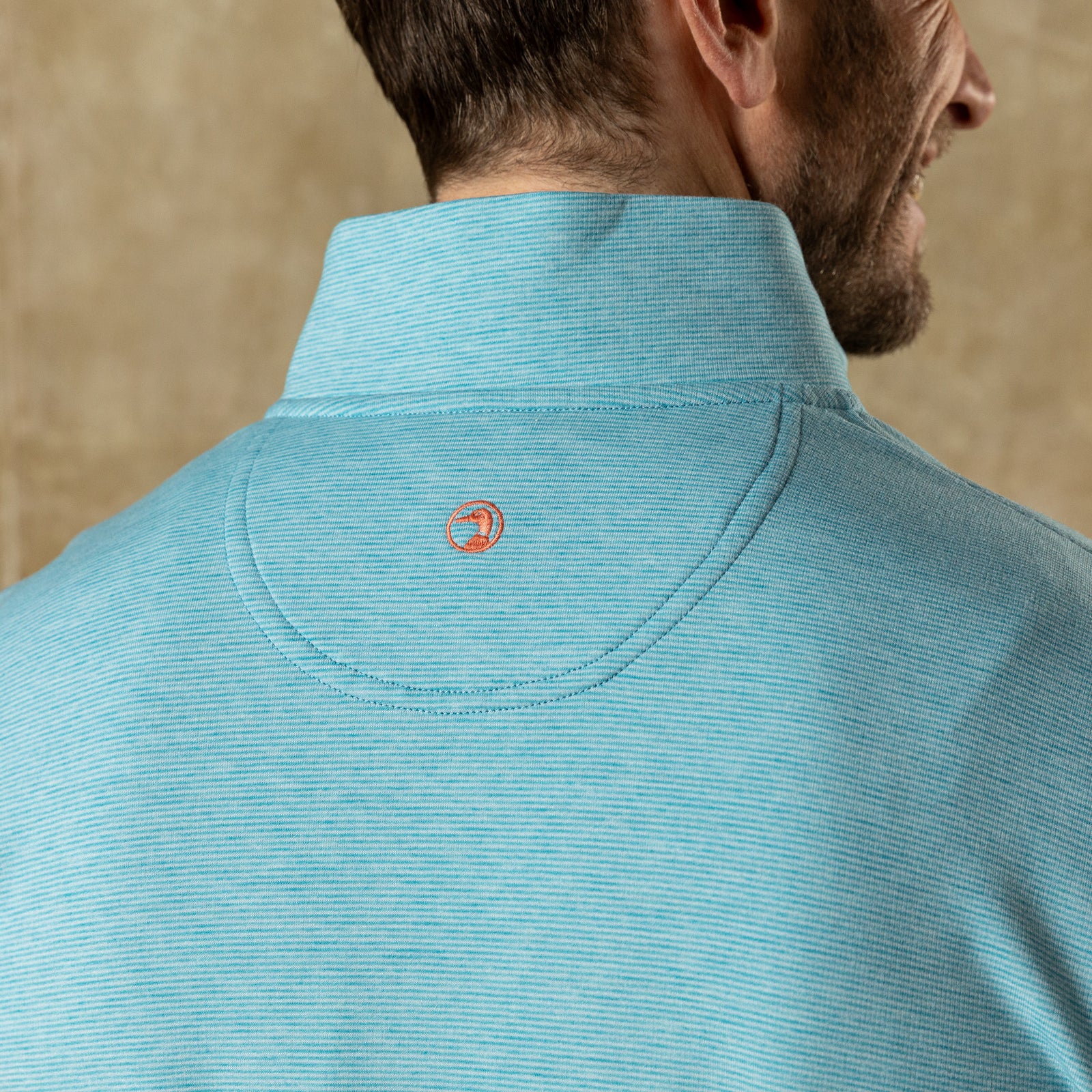 Summerford Striped Performance 1/4 Zip Pullover - Lake Blue Heather