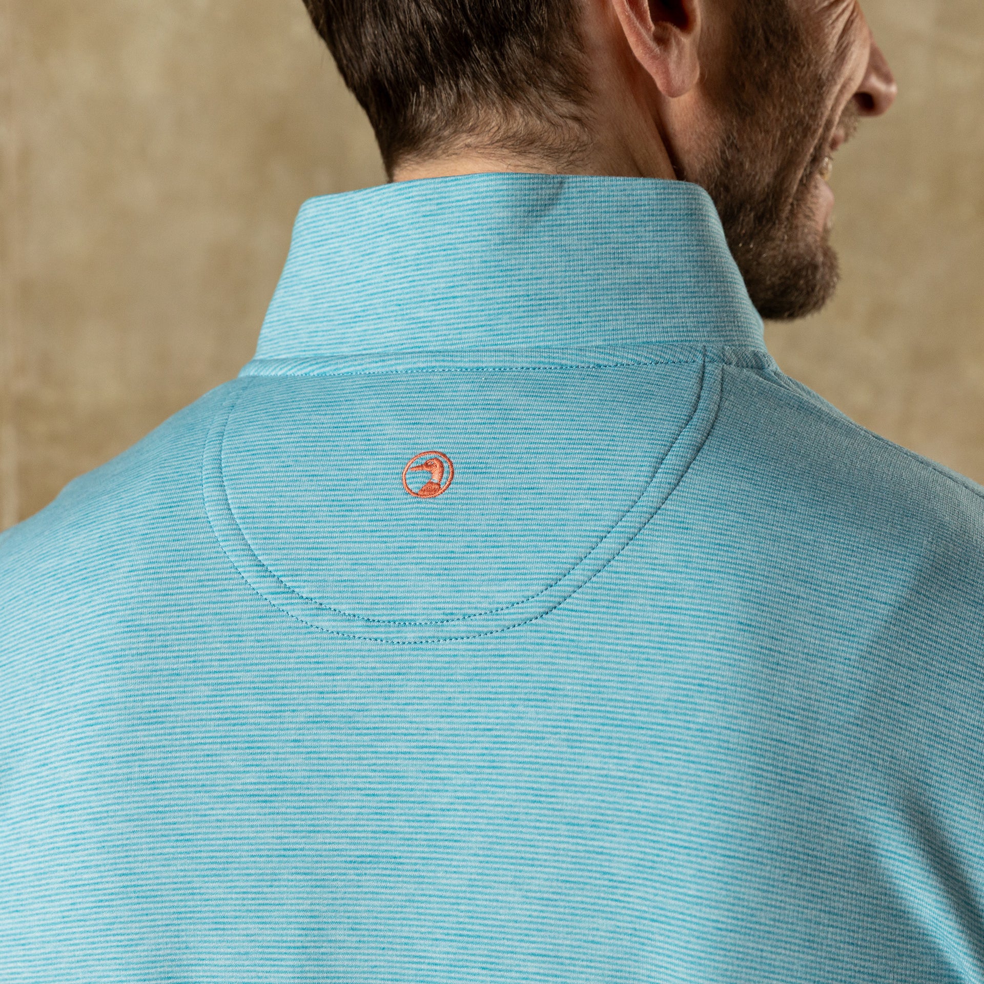 Summerford Striped Performance 1/4 Zip Pullover - Lake Blue Heather