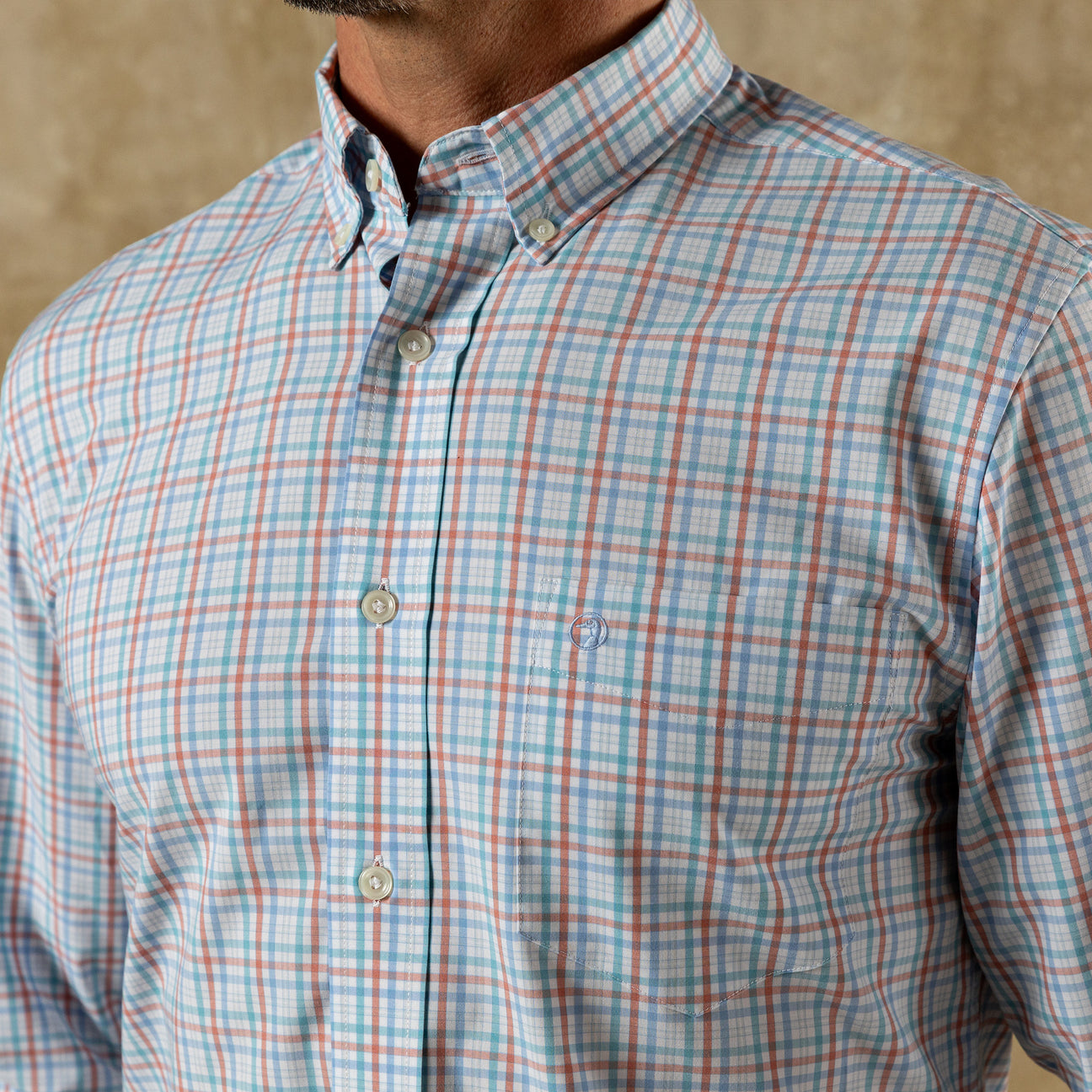 Performance Poplin Sport Shirt - Brody Plaid - Rosewood