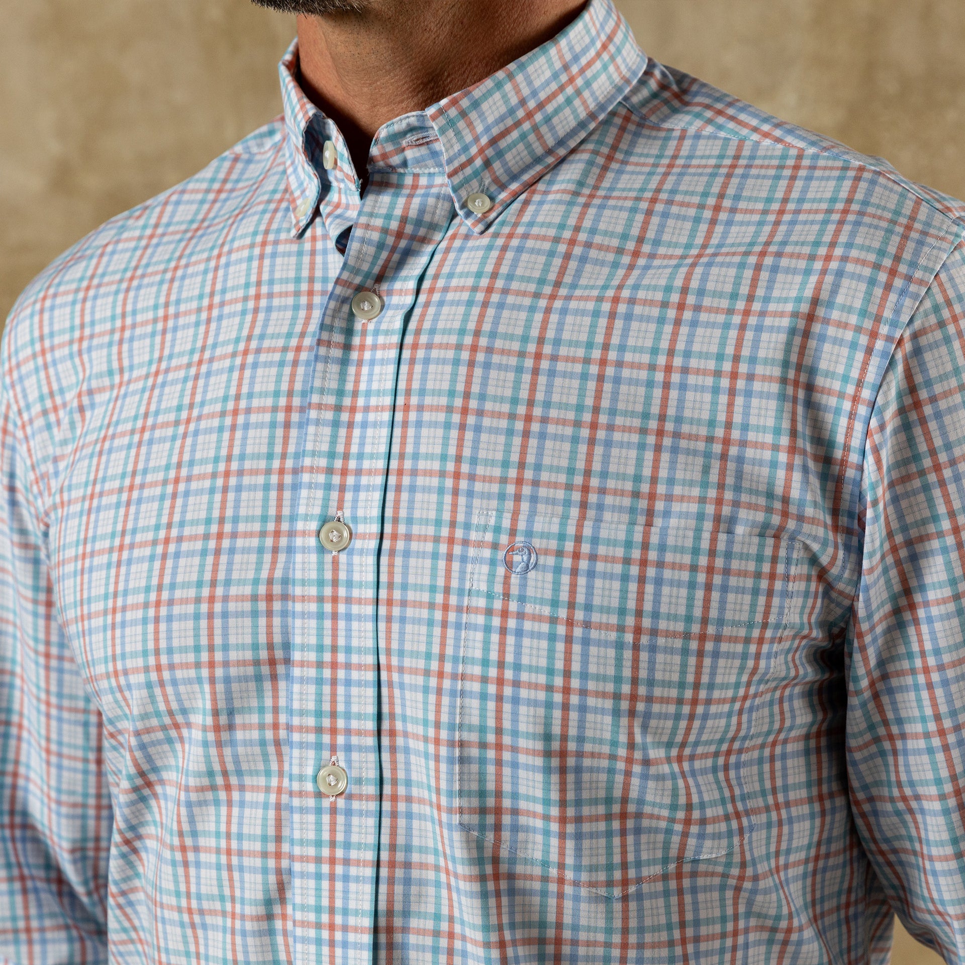 Performance Poplin Sport Shirt - Brody Plaid - Rosewood