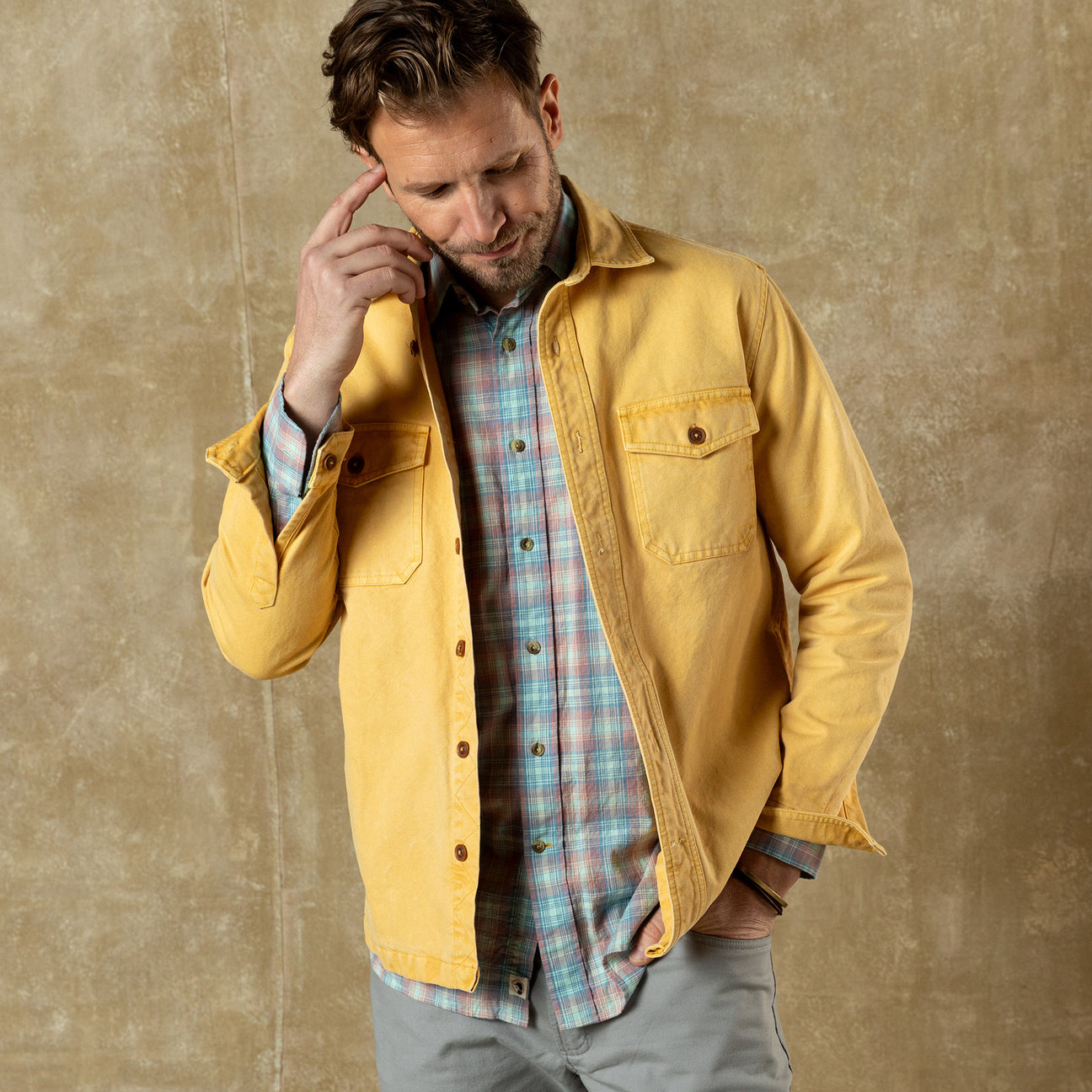 Garment Dyed Duck Canvas Jacket - Sunwashed Yellow