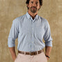 Cotton Cashmere Poplin Sport Shirt - Brook Plaid - Serenity Blue