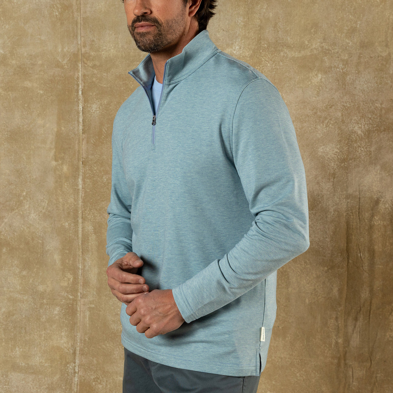 Summerford Stripe Performance 1/4 Zip Pullover