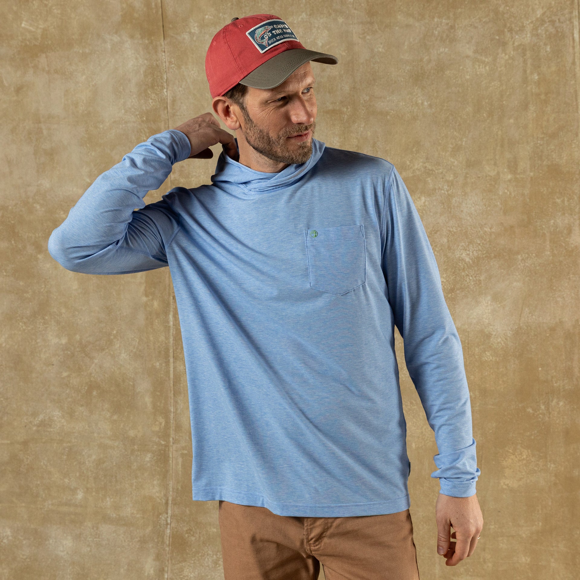 Windward Performance Hooded T-Shirt - Serenity Blue Heather