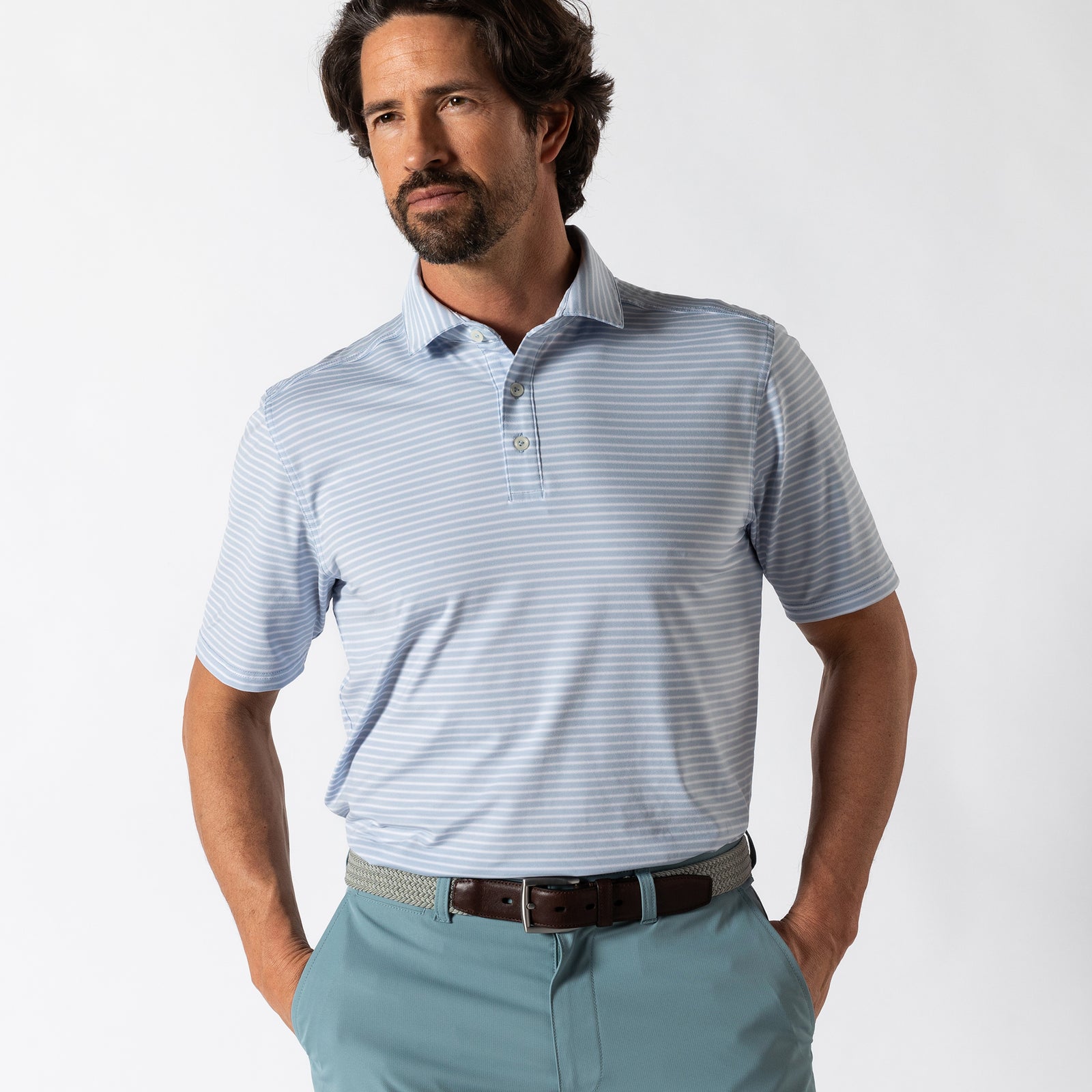 Long Drive Performance Polo - Davis Stripe