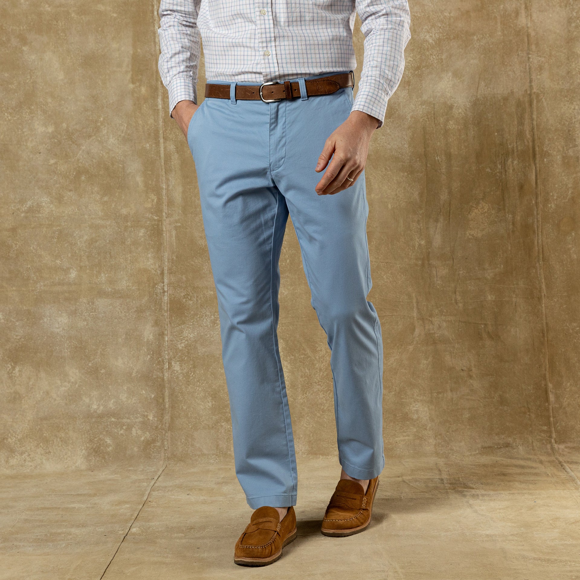 Classic Fit Gold School Chino - Chambray Blue