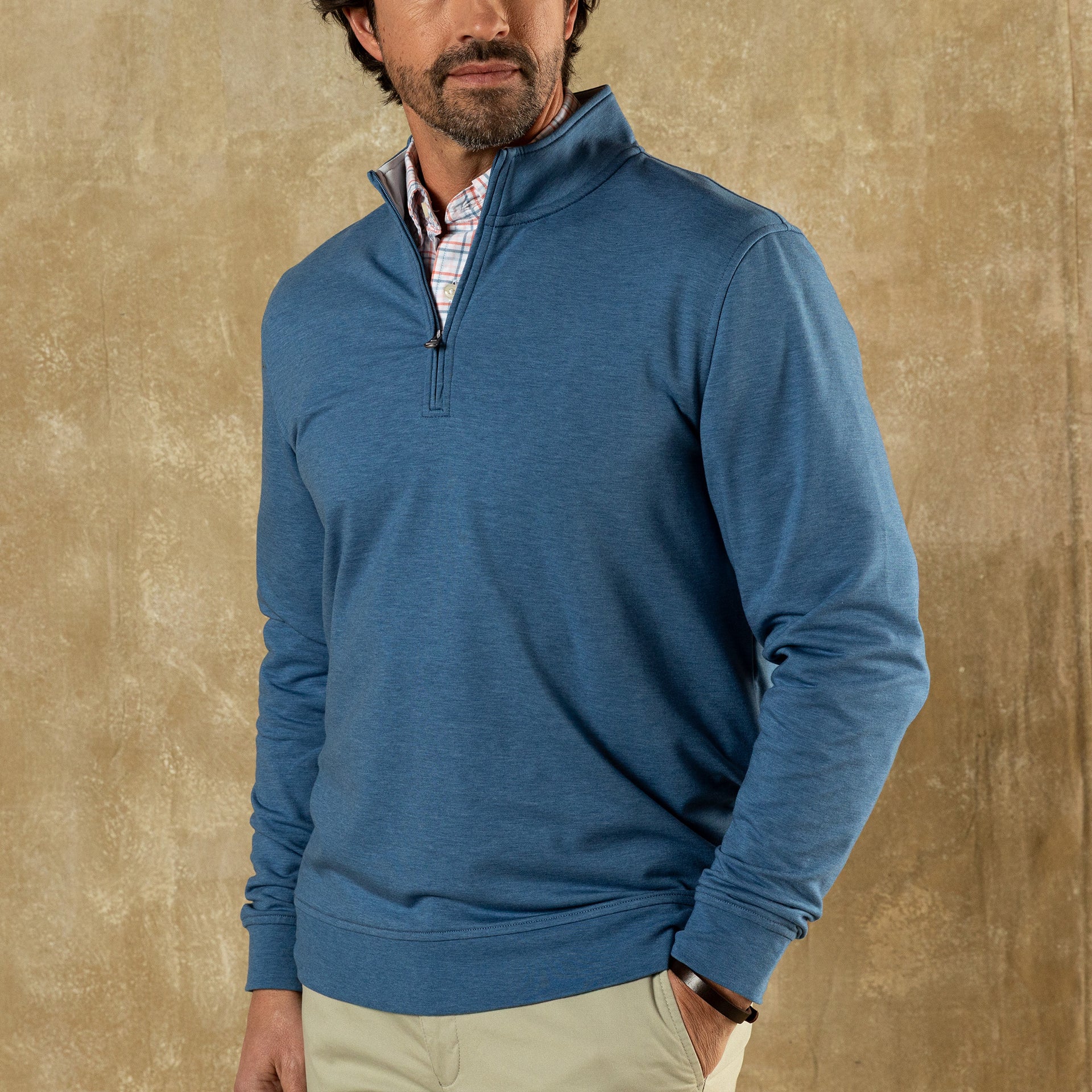 Dunmore Performance 1/4 Zip Pullover - Blue Horizon Heather
