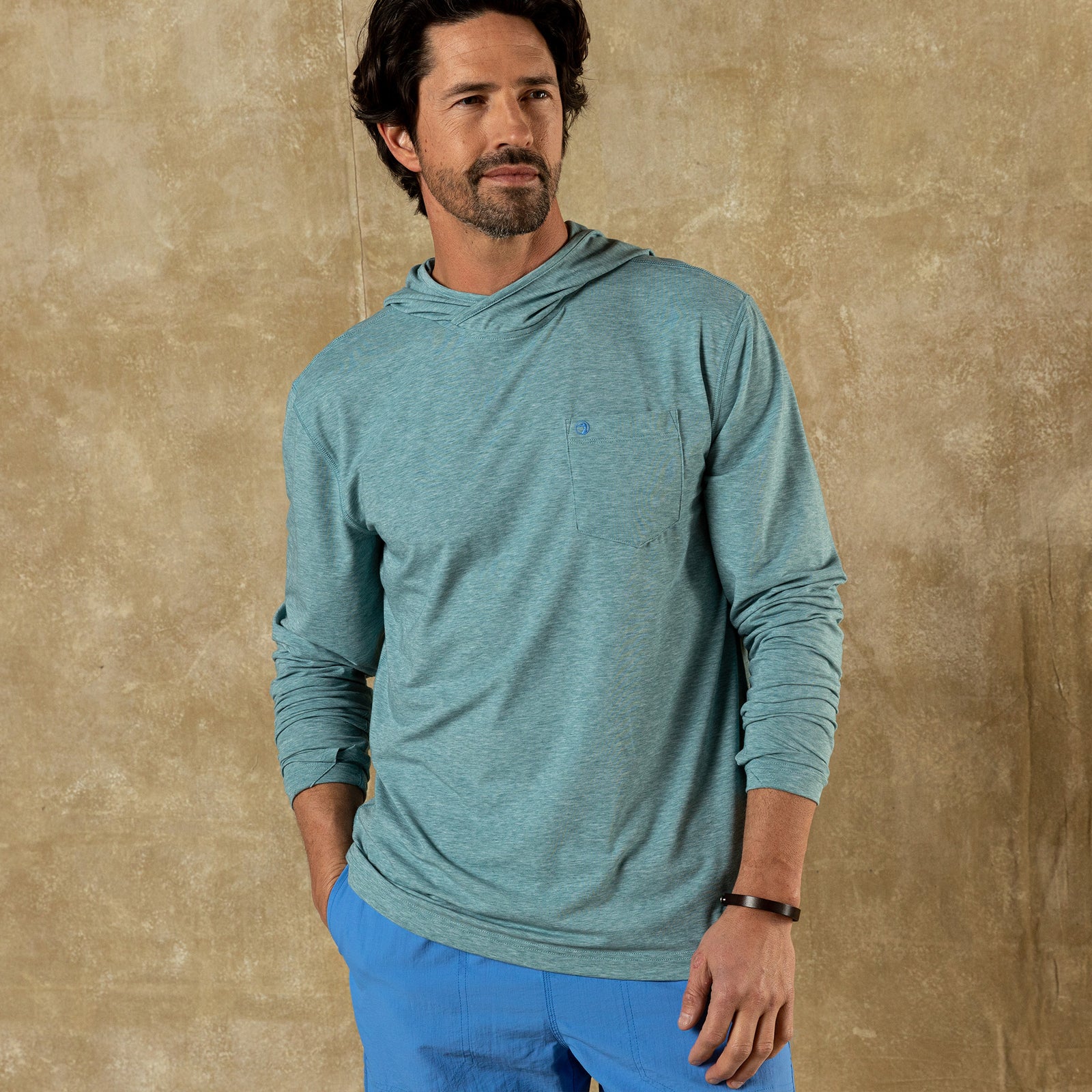 Windward Performance Hooded T-Shirt - Midnight Teal Heather
