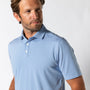 Long Drive Performance Polo - Blane Stripe - Lake Blue