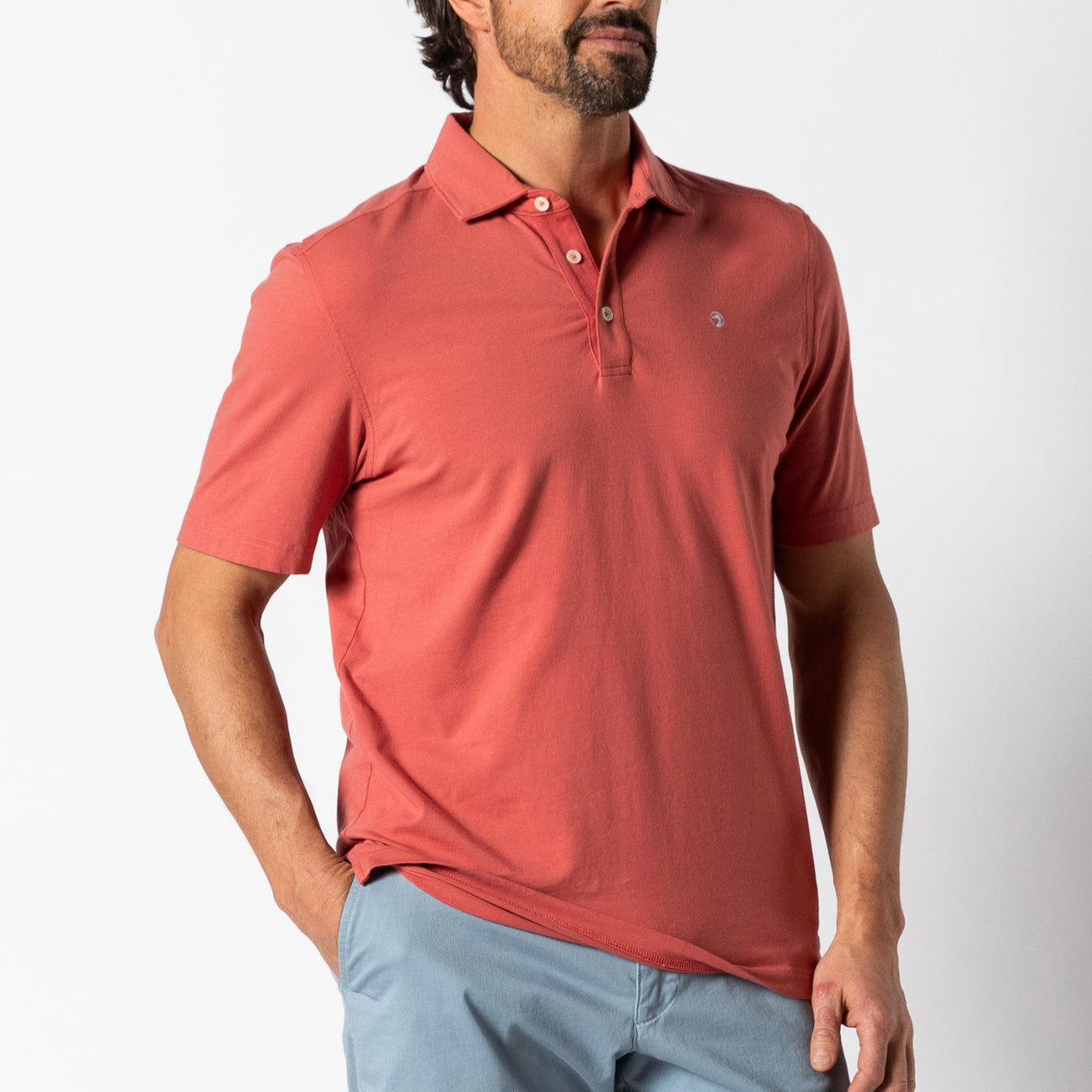 Hanover Pima Cotton Polo - Sunwashed Red