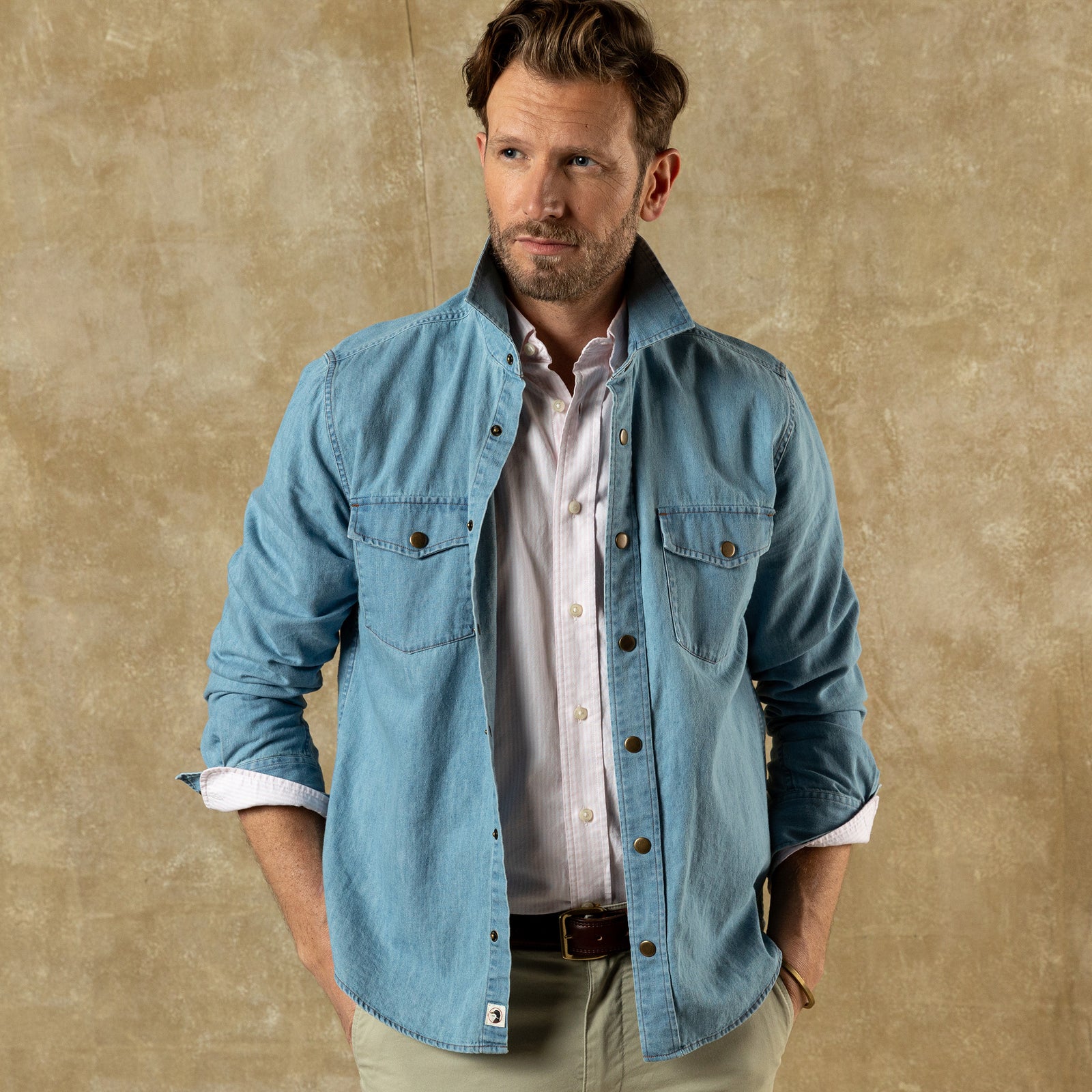 Denim Snap Shirt - Ware Solid - Light Wash