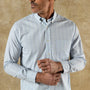 Cotton Twill Sport Shirt - Ashland Plaid - Serenity Blue