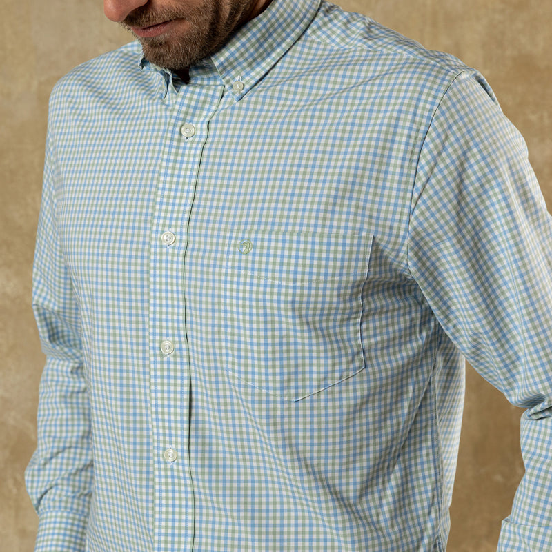 Performance Poplin Sport Shirt - Shaw Gingham - Sage