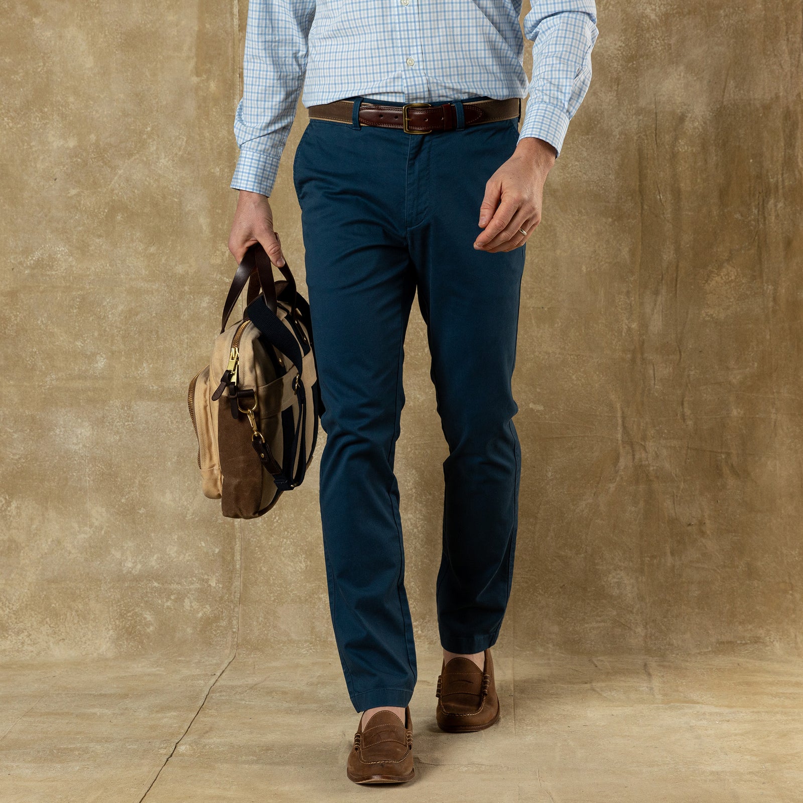 Slim Fit Gold School Chino - Mallard Blue