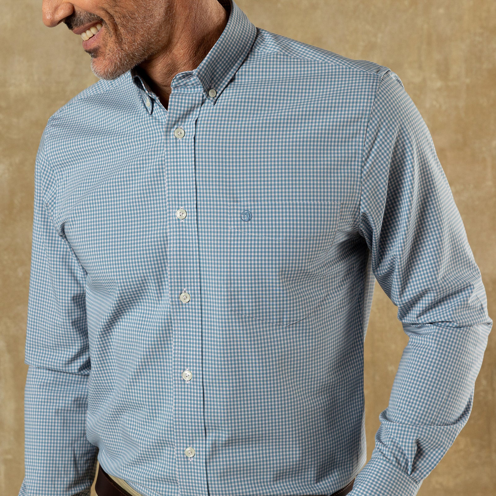 Performance Poplin Sport Shirt - Lyle Gingham - Pale Pink