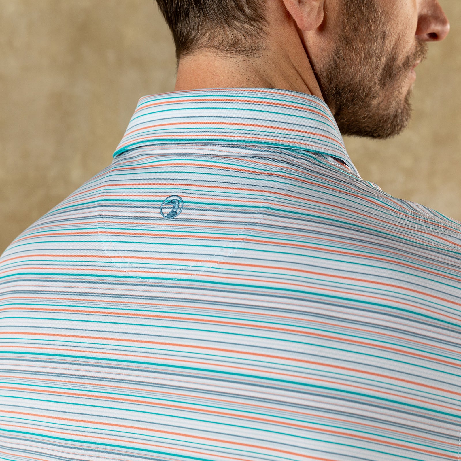 Long Drive Performance Polo - Neil Stripe - Sky Blue