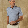 Long Drive Performance Polo - Windor Stripe - Blue Horizon