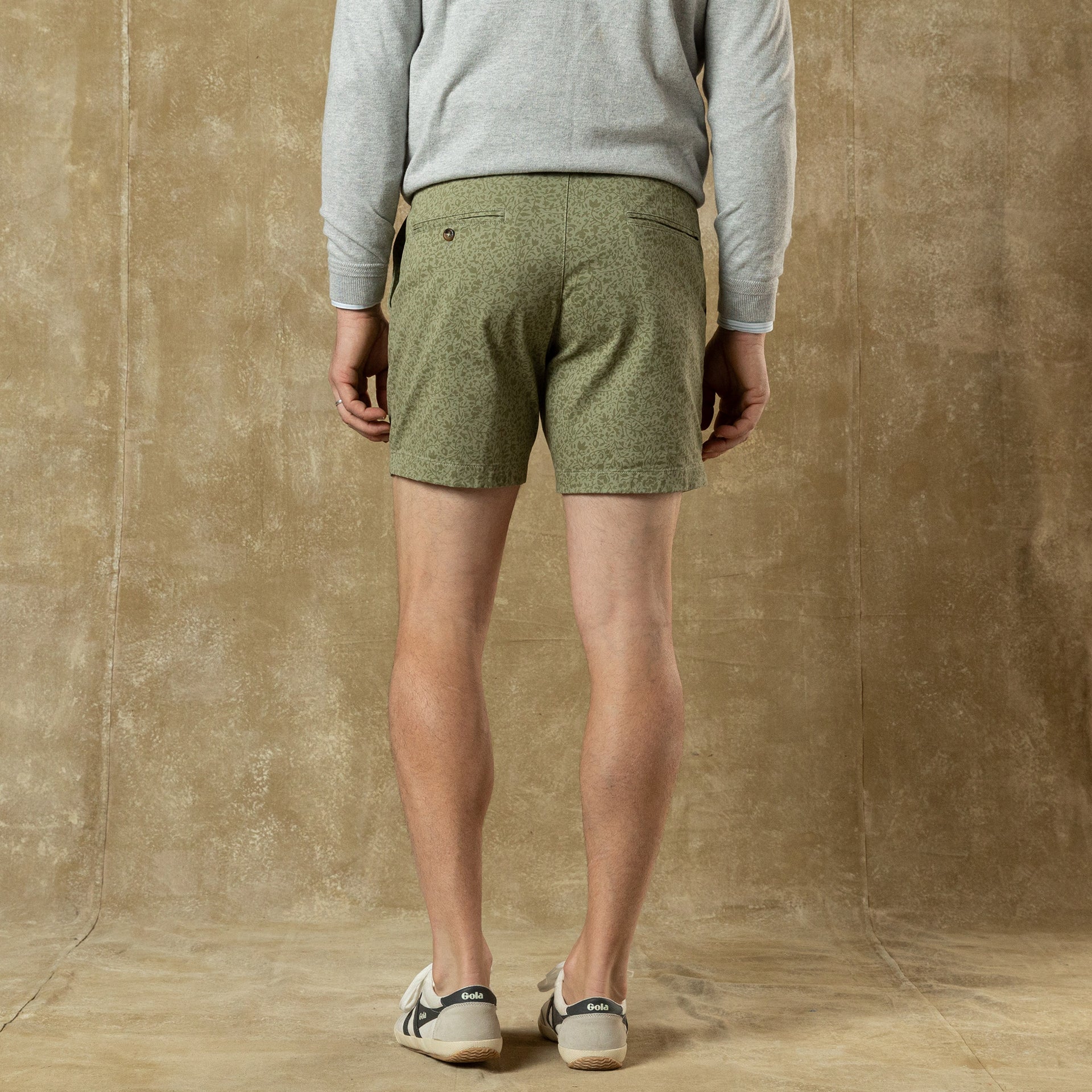 7" Gold School Chino Short - Tea Leaf Print