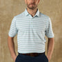 Long Drive Performance Polo - Eldred Stripe - Sky Blue