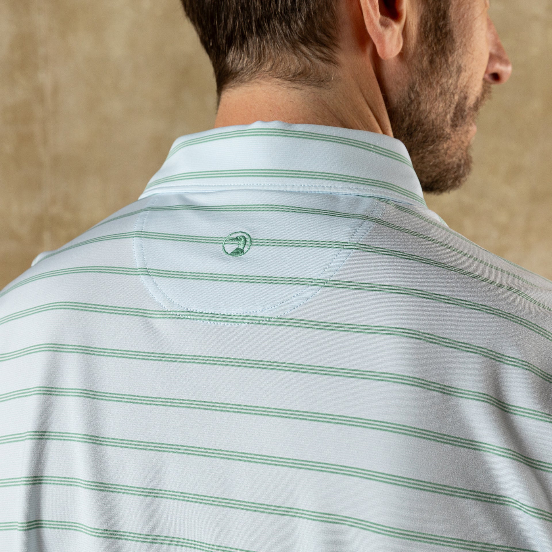 Long Drive Performance Polo - Eldred Stripe - Sky Blue