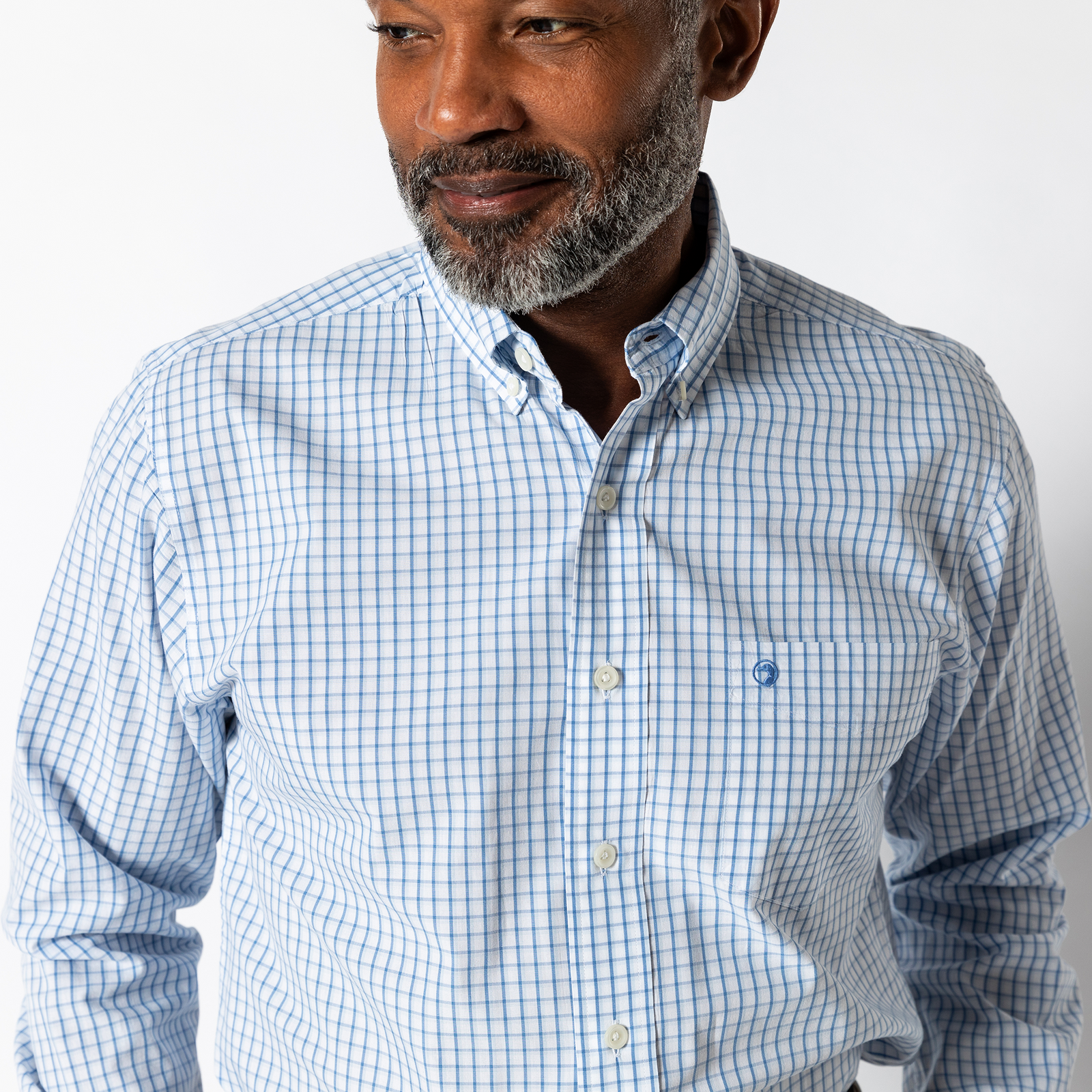 Cotton Poplin Sport Shirt - Edgewood Plaid
