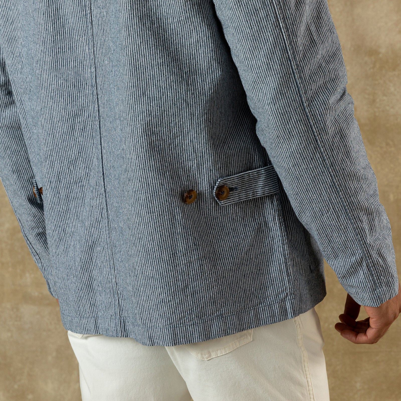 Rutledge Safari Jacket - Shorewood Stripe - Mallard Blue